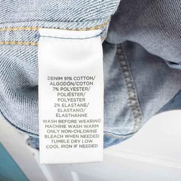 LOFT Collared Long Sleeve Polka Dot Denim Jacket Stretch Size Large L Preppy - Picture 6 of 12